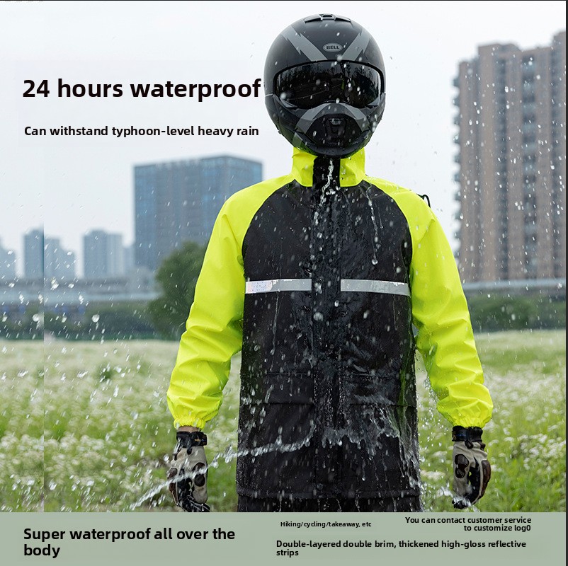 Two Piece Motorcycle Rain Suit - Cycling Commuter Rain Jacket review and price